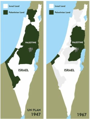 israel and palestine map